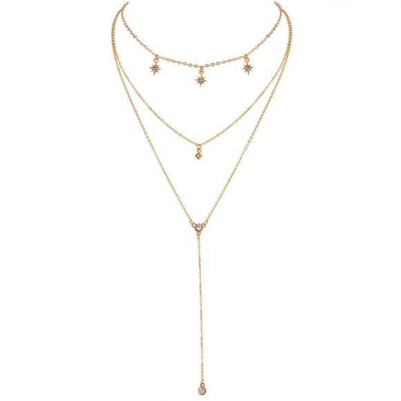 Boho Multilayer Star, Sun, Crystal Necklace - Picture 2 of 16